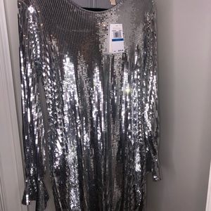 MICHAEL Michael Kors Sequin Bell Sleeve Mini Dress